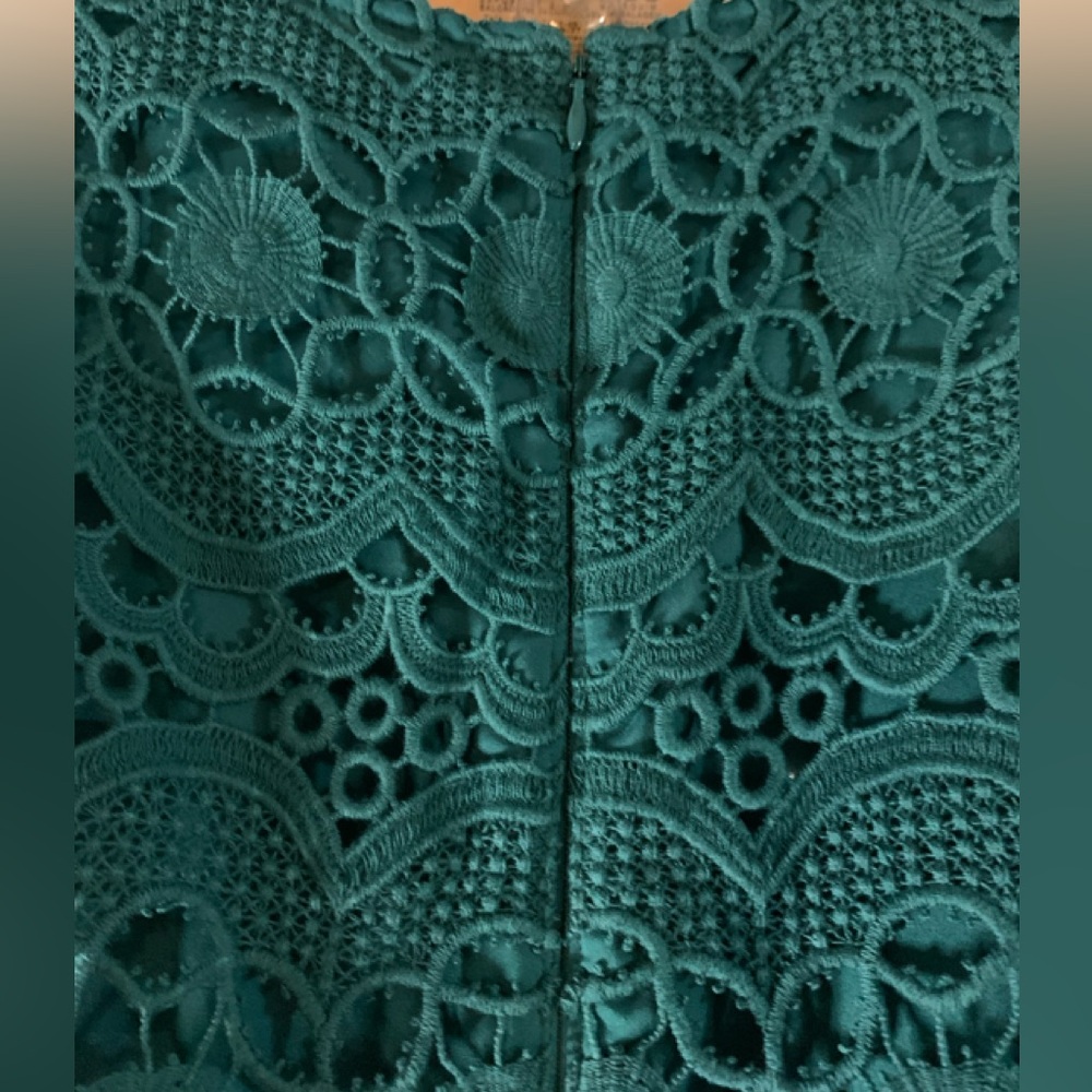 Elegant Emerald /Teal Loft Lace Dress - Picture 8 of 12